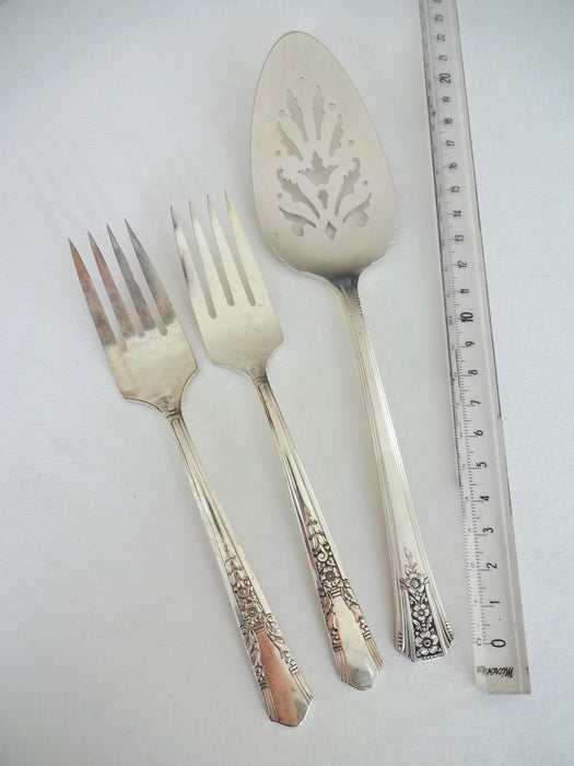 Cake server with fork pair