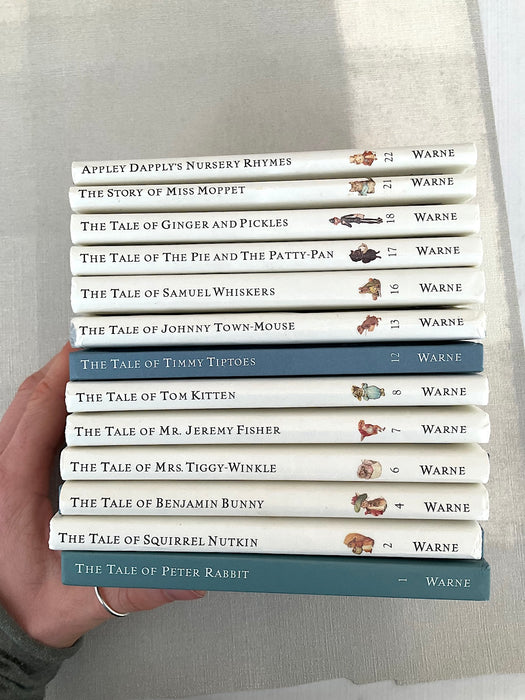 Set of 5 stainless steel gold spoons with Peter Rabbit illustrations on the handles