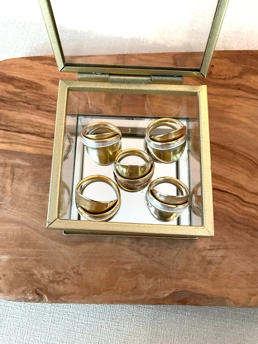 RINGS made out of a whole 925 Sterling silver gold plated small spoon