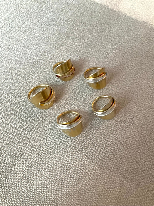 RINGS made out of a whole 925 Sterling silver gold plated small spoon