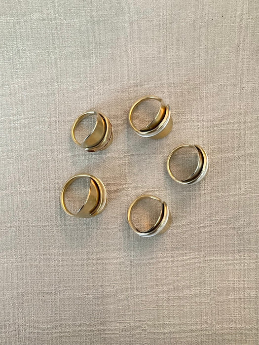 RINGS made out of a whole 925 Sterling silver gold plated small spoon