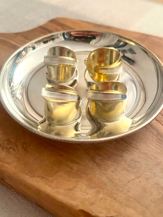 RINGS made out of a whole 925 Sterling silver gold plated small spoon