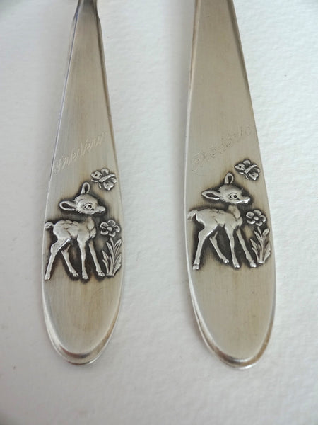 .Baby set with Bambi (and the name Frédéric engraved) on handle