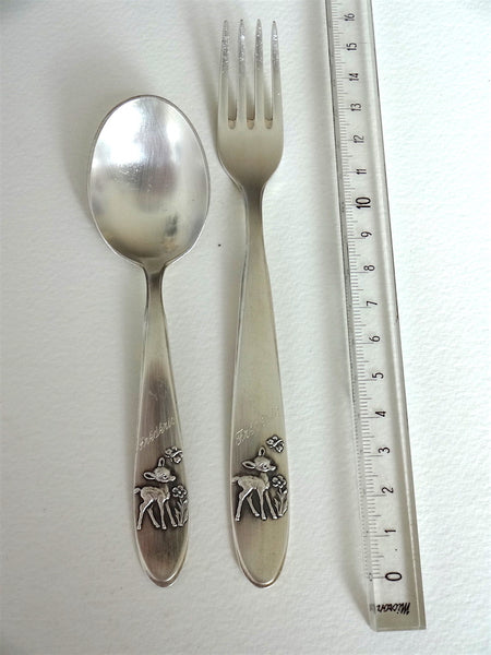 .Baby set with Bambi (and the name Frédéric engraved) on handle