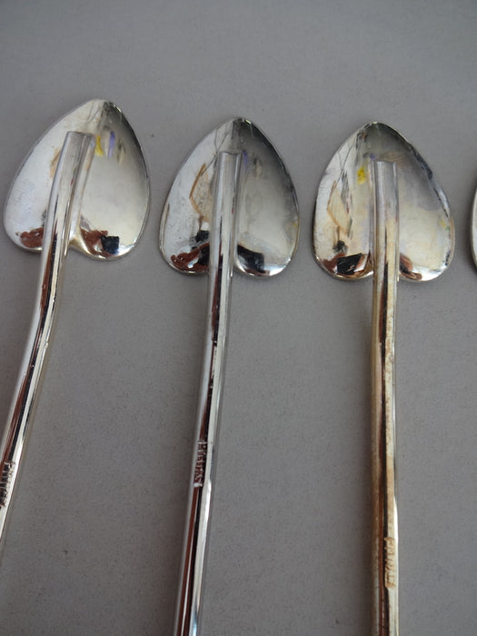 Cocktail spoons with leaf shaped end - set of 6