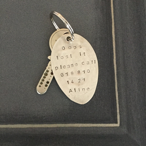CUSTOM spoon key ring (with message)