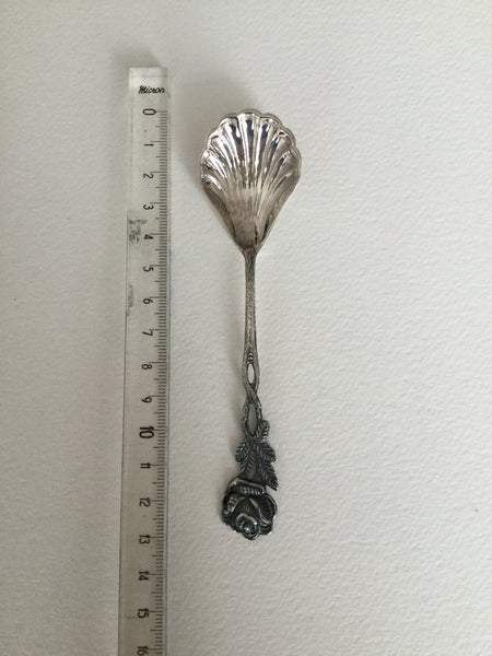 Rose sugar spoon silver 800